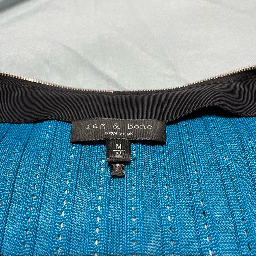Rag & Bone Valerie Zip-Front Sleeveless Top in Blue Teal size Medium - Picture 8 of 10